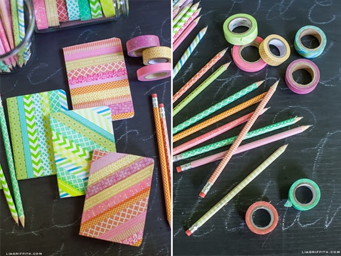 13-8-11_Back to school DIY washi tape notebooks pencils