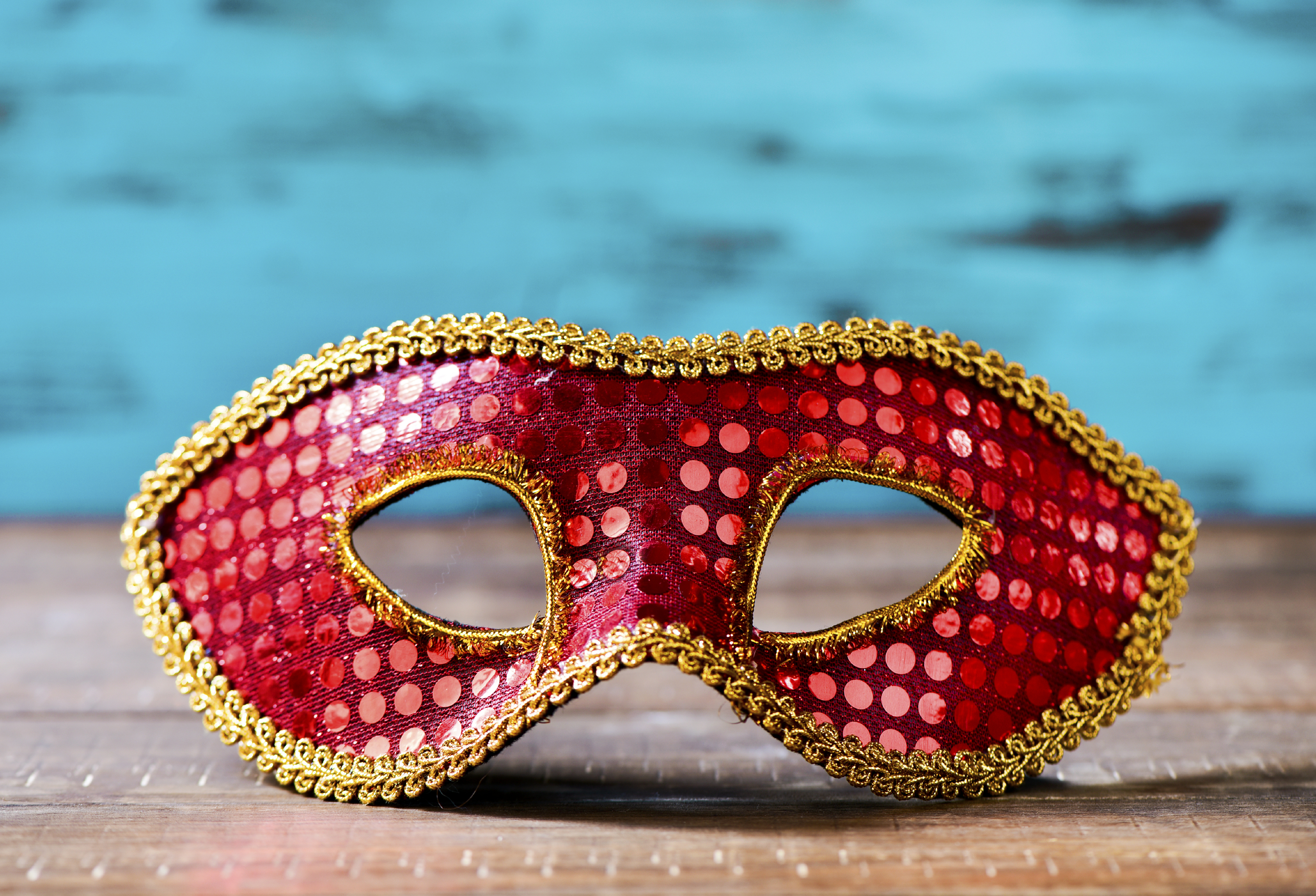 red and golden carnival mask